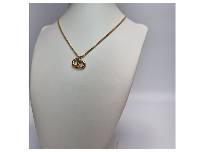 Dior CD Logo Halskette (Premium, Sharp Necklace) Golden - Ansicht 3
