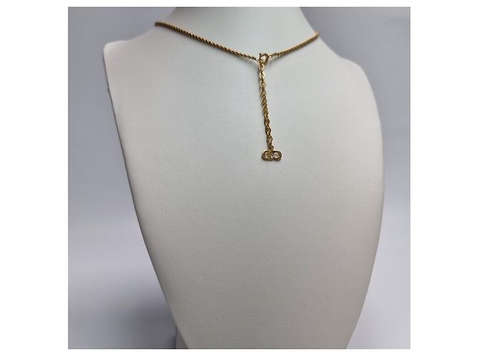 Dior CD Logo Halskette (Premium, Sharp Necklace) Golden - Ansicht 7