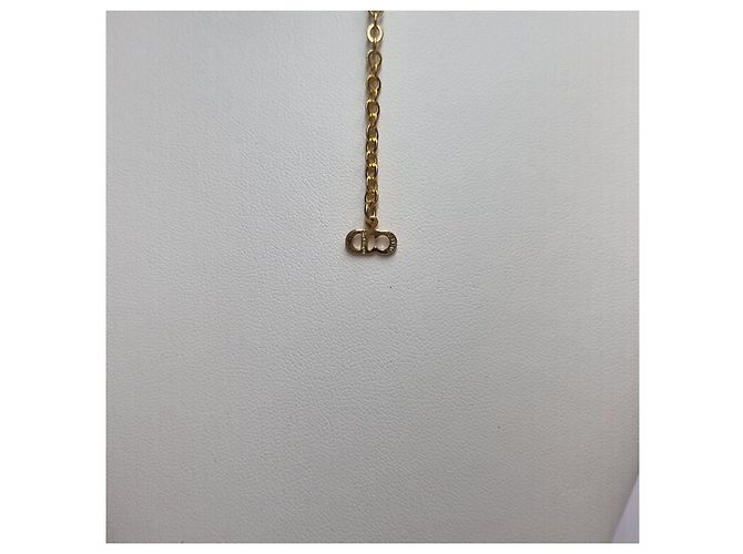 Dior CD Logo Halskette (Premium, Sharp Necklace) Golden - Ansicht 8