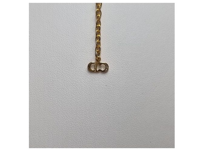 Dior CD Logo Halskette (Premium, Sharp Necklace) Golden - Ansicht 9