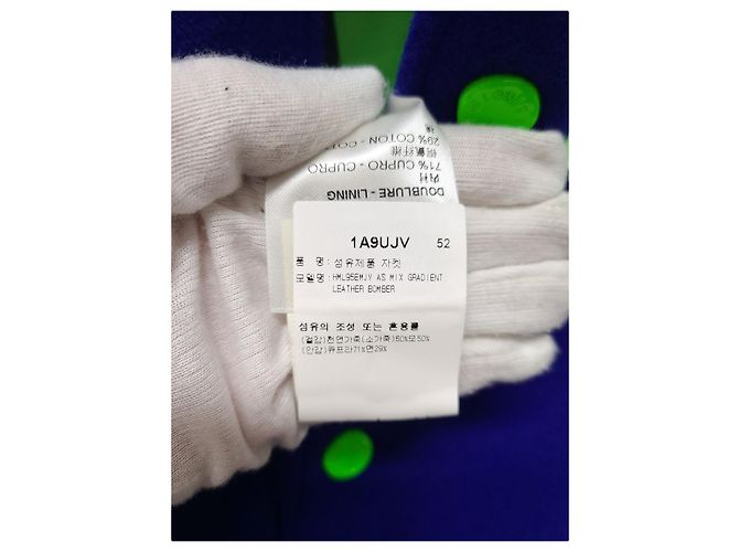 Louis Vuitton Mix Gradient Leather Varsity Jacket Blue - view 5