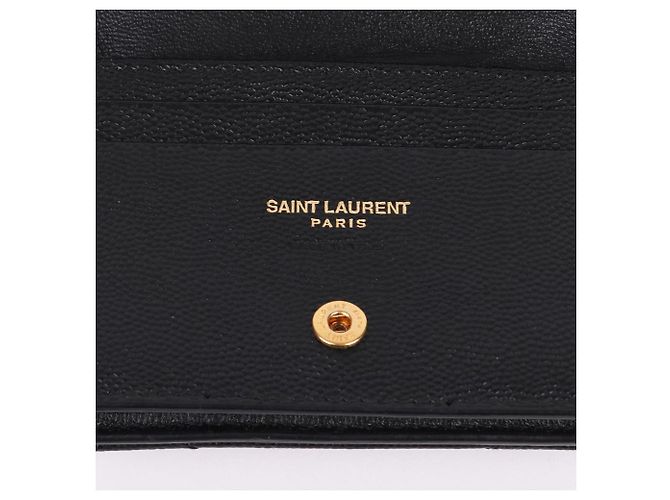 Saint Laurent Portafoglio nero placcato oro YSL - vista 11