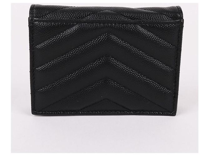Saint Laurent Portafoglio nero placcato oro YSL - vista 5