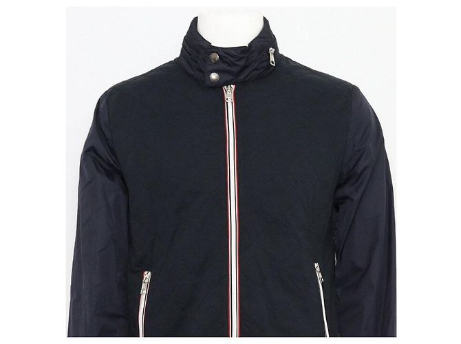 Moncler Navy Nylon Steppjacke Blouson für Herren Blau - Ansicht 2