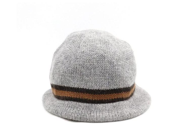 Fendi Graue Strickmütze aus Wollmischung für Kinder - Ansicht 4