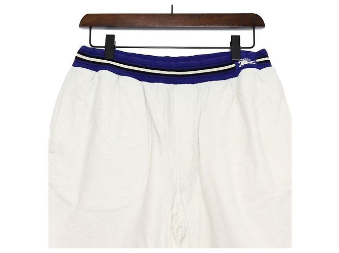 Burberry Pantaloncini in spugna blu e bianco da uomo - vista 2