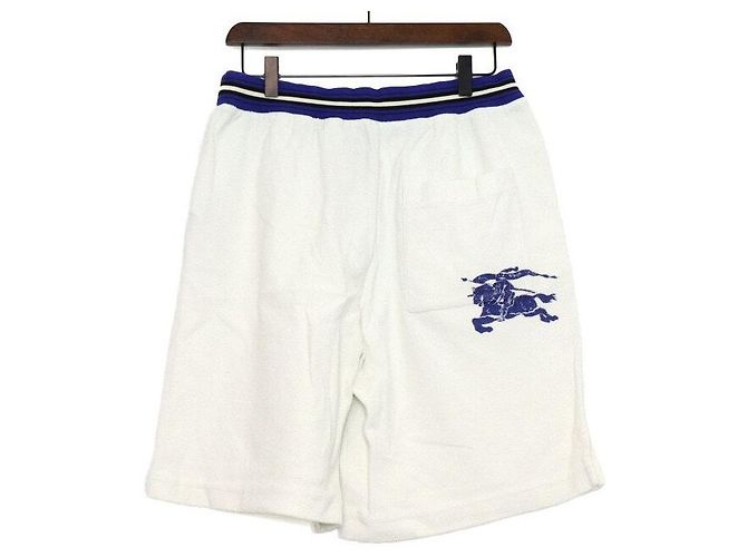 Burberry Pantaloncini in spugna blu e bianco da uomo - vista 4