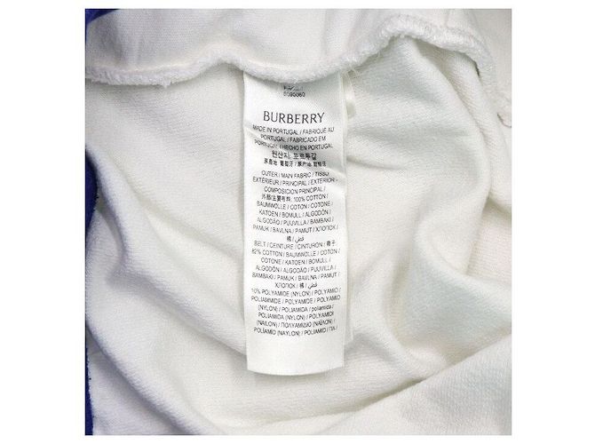 Burberry Pantaloncini in spugna blu e bianco da uomo - vista 8
