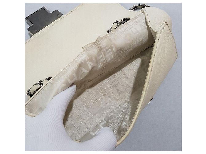Chanel Bolso de hombro vintage con cadena Blanco - vista 10