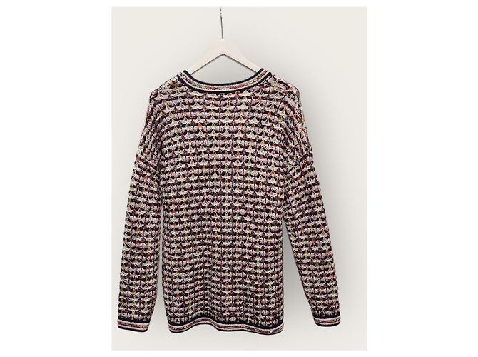 Chanel Schwarzer Multicolour-Tweed-Cardigan mit Karomuster und silbernen Knöpfen Mehrfarben - Ansicht 4