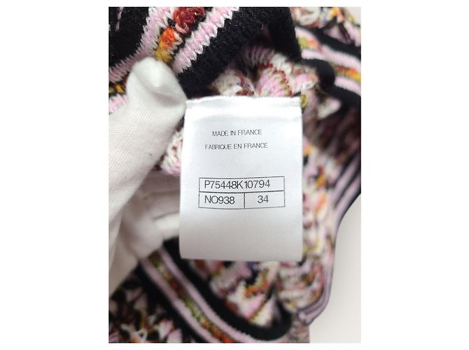 Chanel Schwarzer Multicolour-Tweed-Cardigan mit Karomuster und silbernen Knöpfen Mehrfarben - Ansicht 5