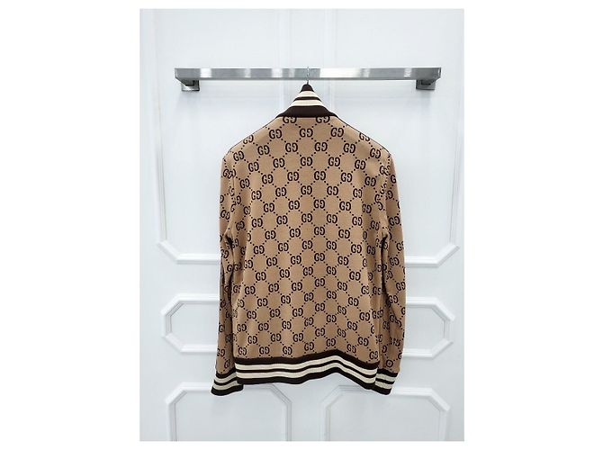 Gucci Zip-Up GG Jacquard XL Beige Marrone - vista 2