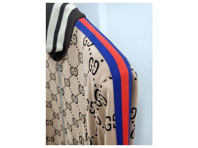 Gucci Zip-Up GG Jacquard XL Beige Marrone - vista 3