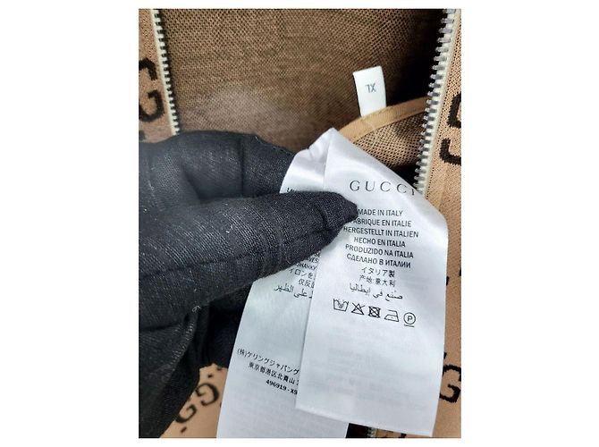Gucci Zip-Up GG Jacquard XL Beige Marrone - vista 4