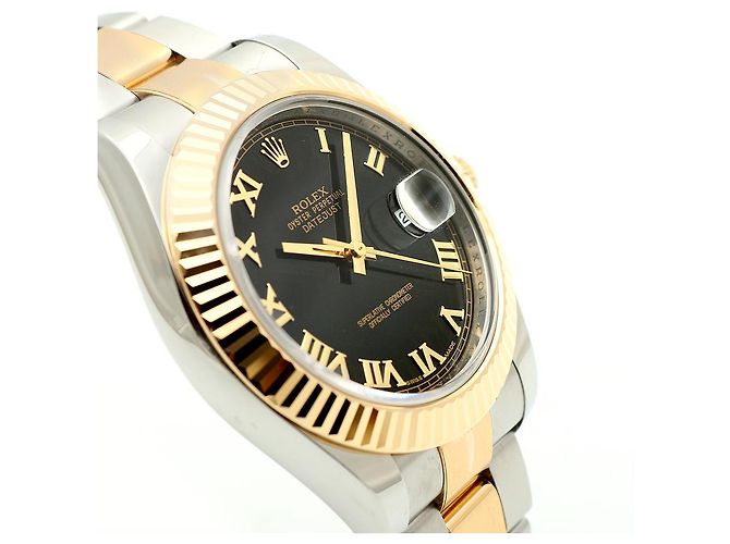 Rolex Relógio Datejust II Masculino Combinação Índice Romano Preto - vista 11