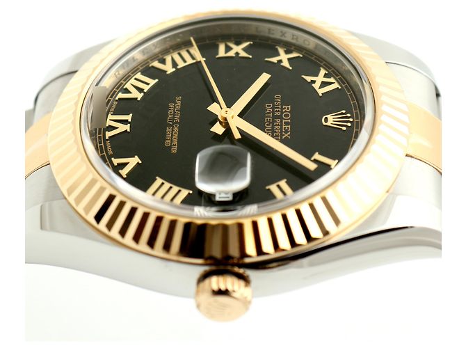 Rolex Relógio Datejust II Masculino Combinação Índice Romano Preto - vista 12