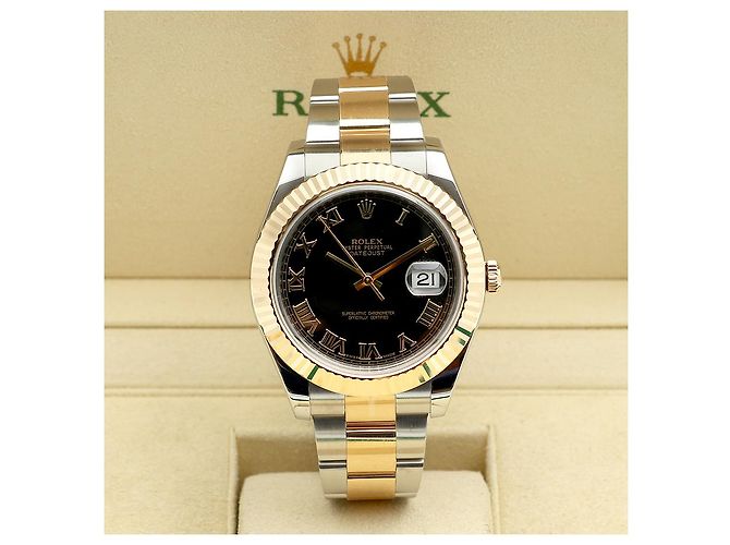 Rolex Relógio Datejust II Masculino Combinação Índice Romano Preto - vista 2