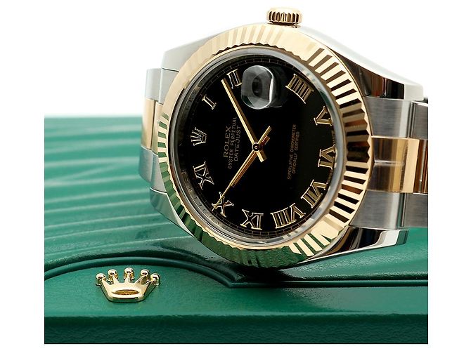 Rolex Relógio Datejust II Masculino Combinação Índice Romano Preto - vista 25