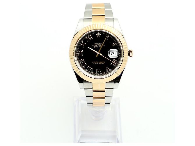 Rolex Relógio Datejust II Masculino Combinação Índice Romano Preto - vista 3