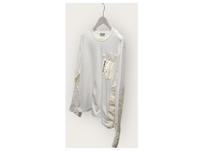 Dior Sacai Besticktes Logo Weiß Langarmshirt - Ansicht 2