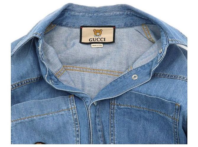 Gucci Camicia in denim Teddy Bear da uomo X-Kai - vista 5