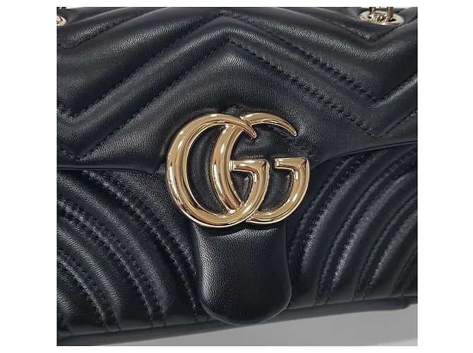 Gucci Borsa a Spalla GG Marmont Small Nero - vista 3