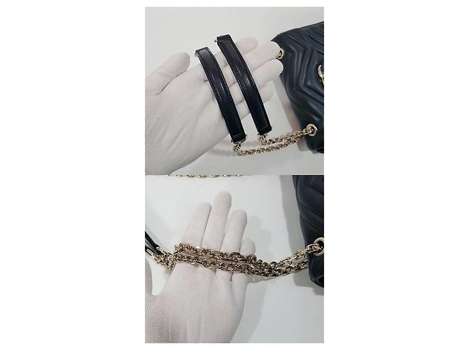 Gucci Borsa a Spalla GG Marmont Small Nero - vista 6