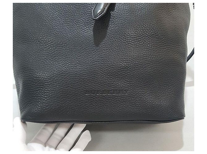 Burberry Borsa Hobo in pelle nera Nero - vista 3