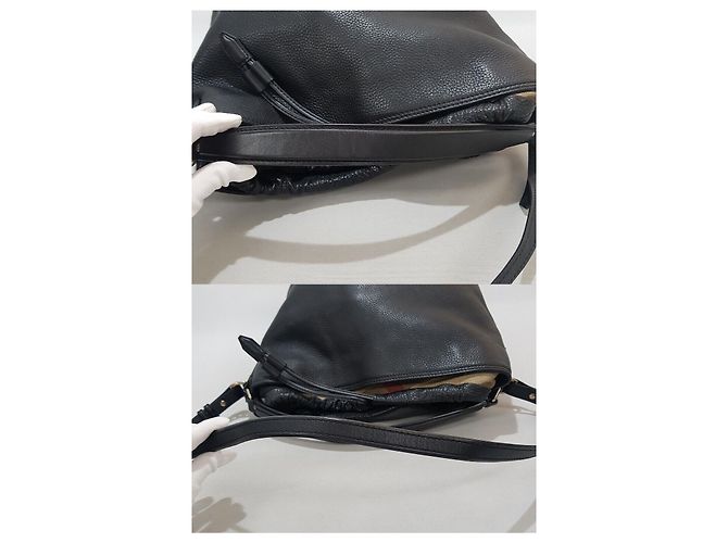 Burberry Borsa Hobo in pelle nera Nero - vista 6