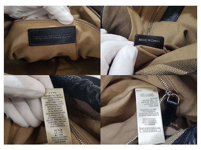 Burberry Borsa Hobo in pelle nera Nero - vista 9
