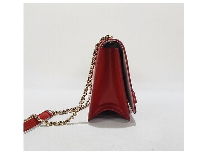 Salvatore Ferragamo Borsa a Spalla Ferragamo Barabow Flap Chain Rosso - vista 4
