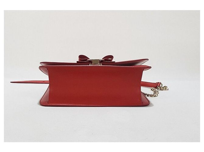 Salvatore Ferragamo Borsa a Spalla Ferragamo Barabow Flap Chain Rosso - vista 6