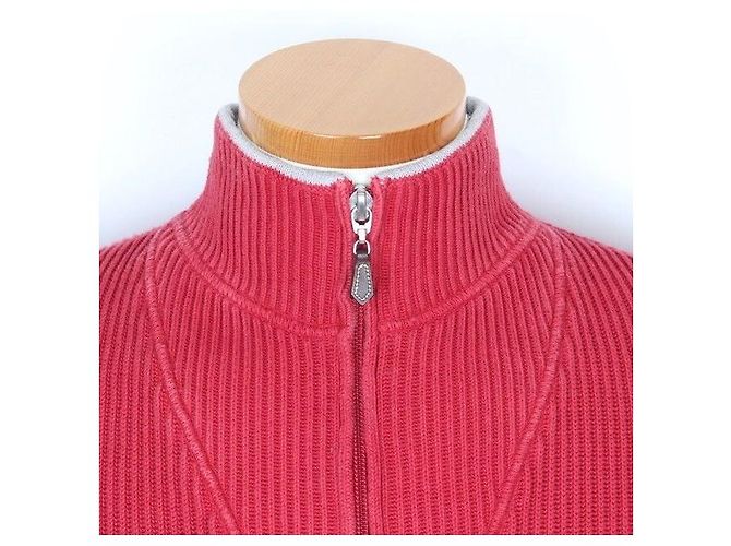 Brunello Cucinelli Pull en maille demi-zip rouge - vue 2