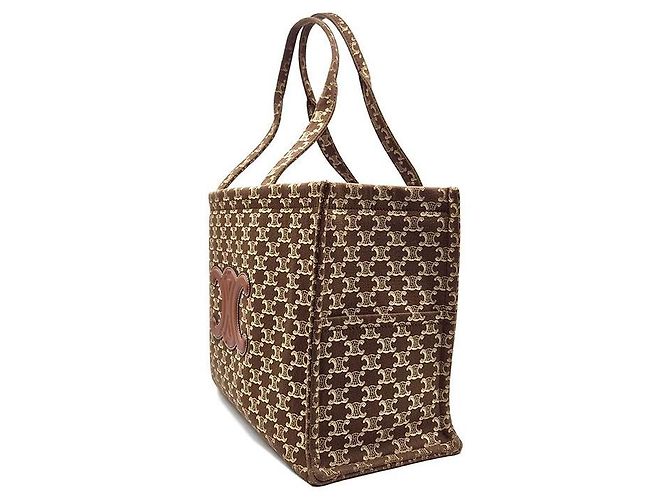 Céline Cabas Tie Large Marrom - vista 2