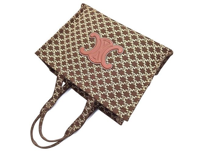Céline Cabas Tie Large Marrom - vista 4