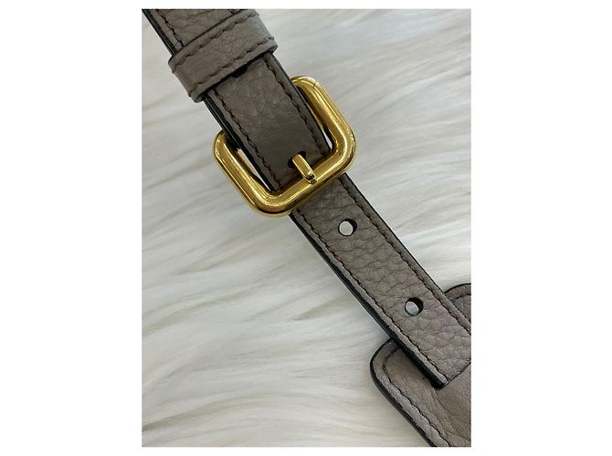 Prada Borsa Tote Vitello Daino Grigio chiaro Marrone - vista 21