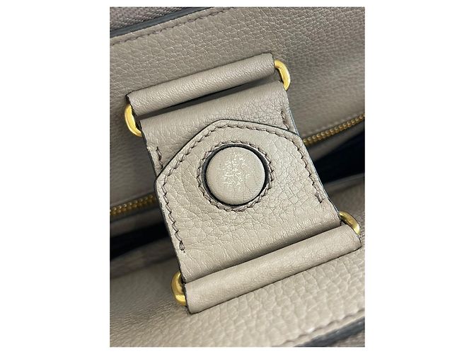 Prada Borsa Tote Vitello Daino Grigio chiaro Marrone - vista 24