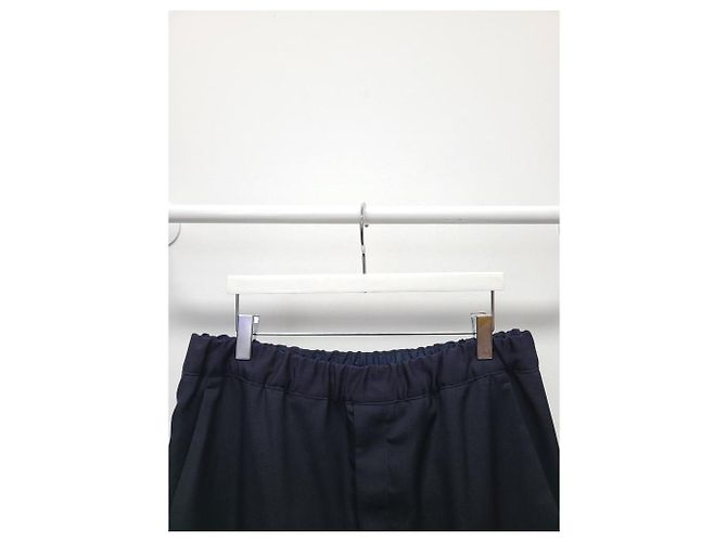 Louis Vuitton Black Signature Wool Cigarette Drawstring Pants - view 2