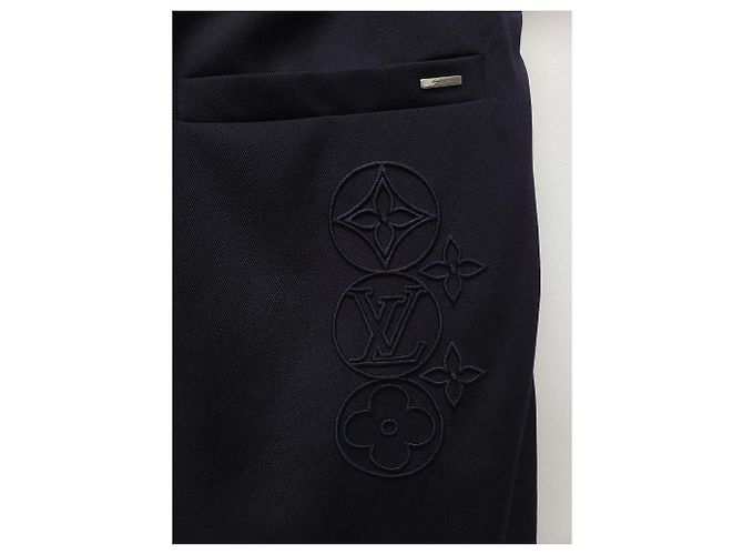 Louis Vuitton Black Signature Wool Cigarette Drawstring Pants - view 4