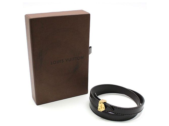 Louis Vuitton Pulseira com bracelete de couro verniz Amaranthe Ouro Preto - vista 2
