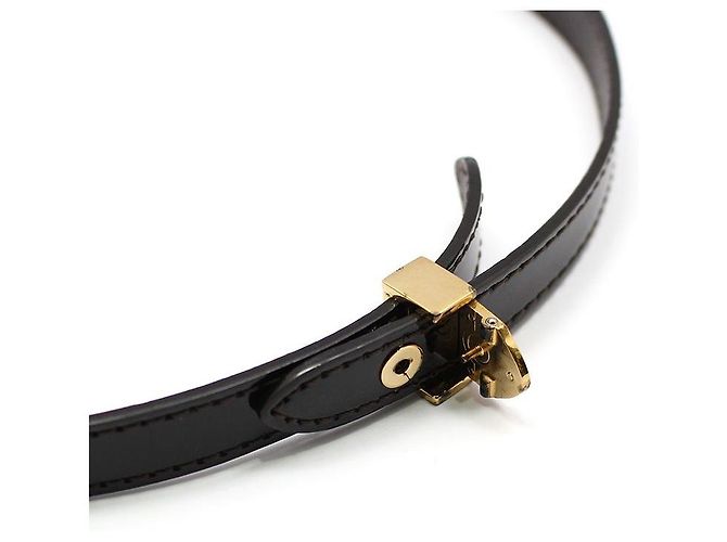 Louis Vuitton Pulseira com bracelete de couro verniz Amaranthe Ouro Preto - vista 6