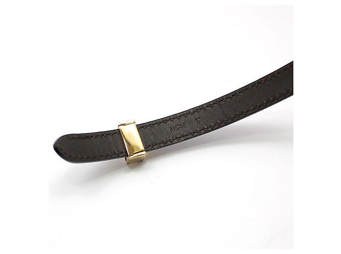 Louis Vuitton Pulseira com bracelete de couro verniz Amaranthe Ouro Preto - vista 7