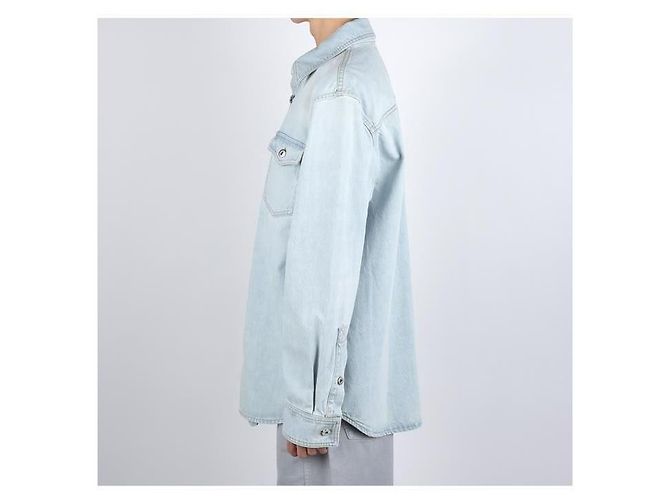 Bottega Veneta Oversized Denim-Hemd mit Bleich-Effekt Weiß - Ansicht 10