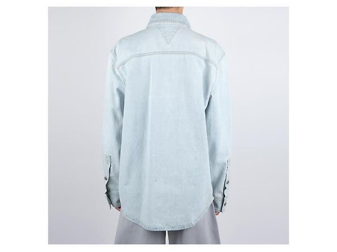 Bottega Veneta Oversized Denim-Hemd mit Bleich-Effekt Weiß - Ansicht 4