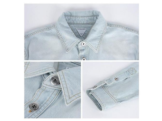 Bottega Veneta Oversized Denim-Hemd mit Bleich-Effekt Weiß - Ansicht 5
