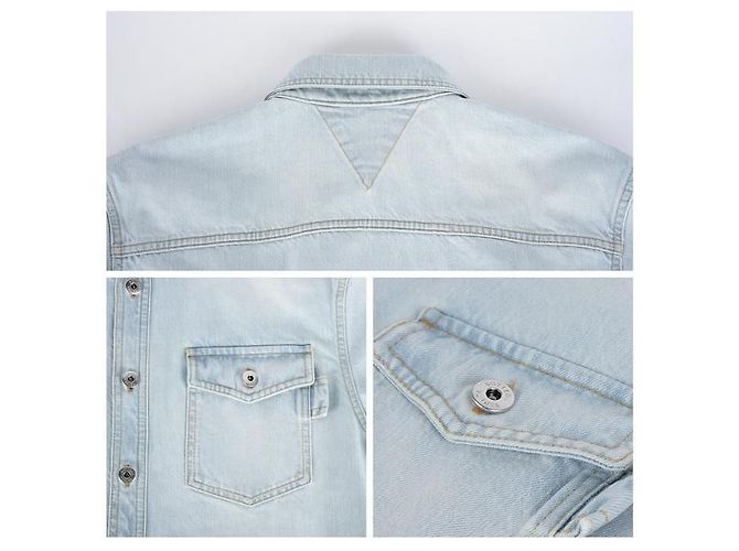 Bottega Veneta Oversized Denim-Hemd mit Bleich-Effekt Weiß - Ansicht 6