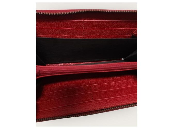 Gucci Red Box Logo Printed Leather Zip Long Wallet - view 4