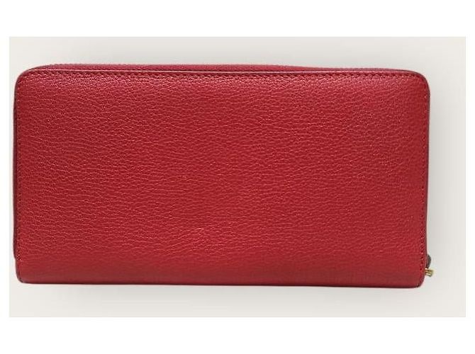 Gucci Red Box Logo Printed Leather Zip Long Wallet - view 5