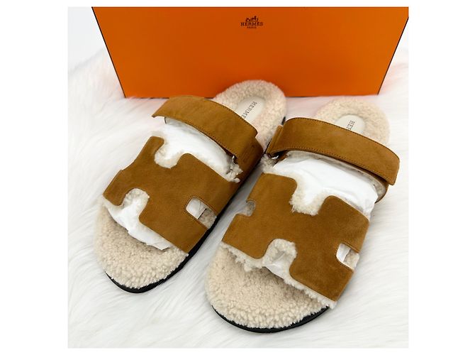 Hermès Sandali e pantofole in shearling da uomo Sifré Multicolore - vista 2