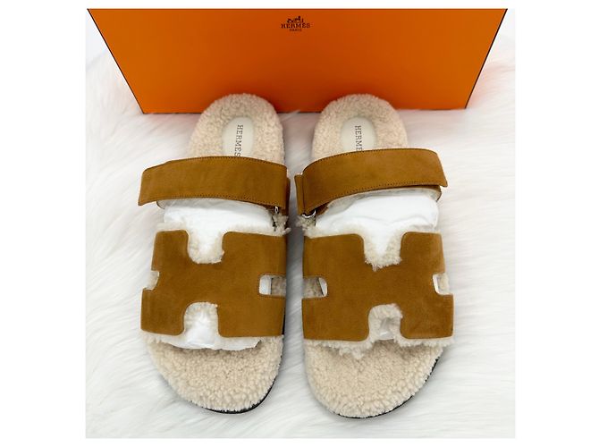Hermès Sandali e pantofole in shearling da uomo Sifré Multicolore - vista 3
